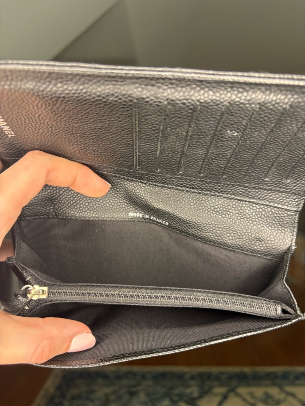 CHANEL Silver Hardware Black Quilted Leather Wallet w/ Chain Strap | WOC - Picture 10 of 14